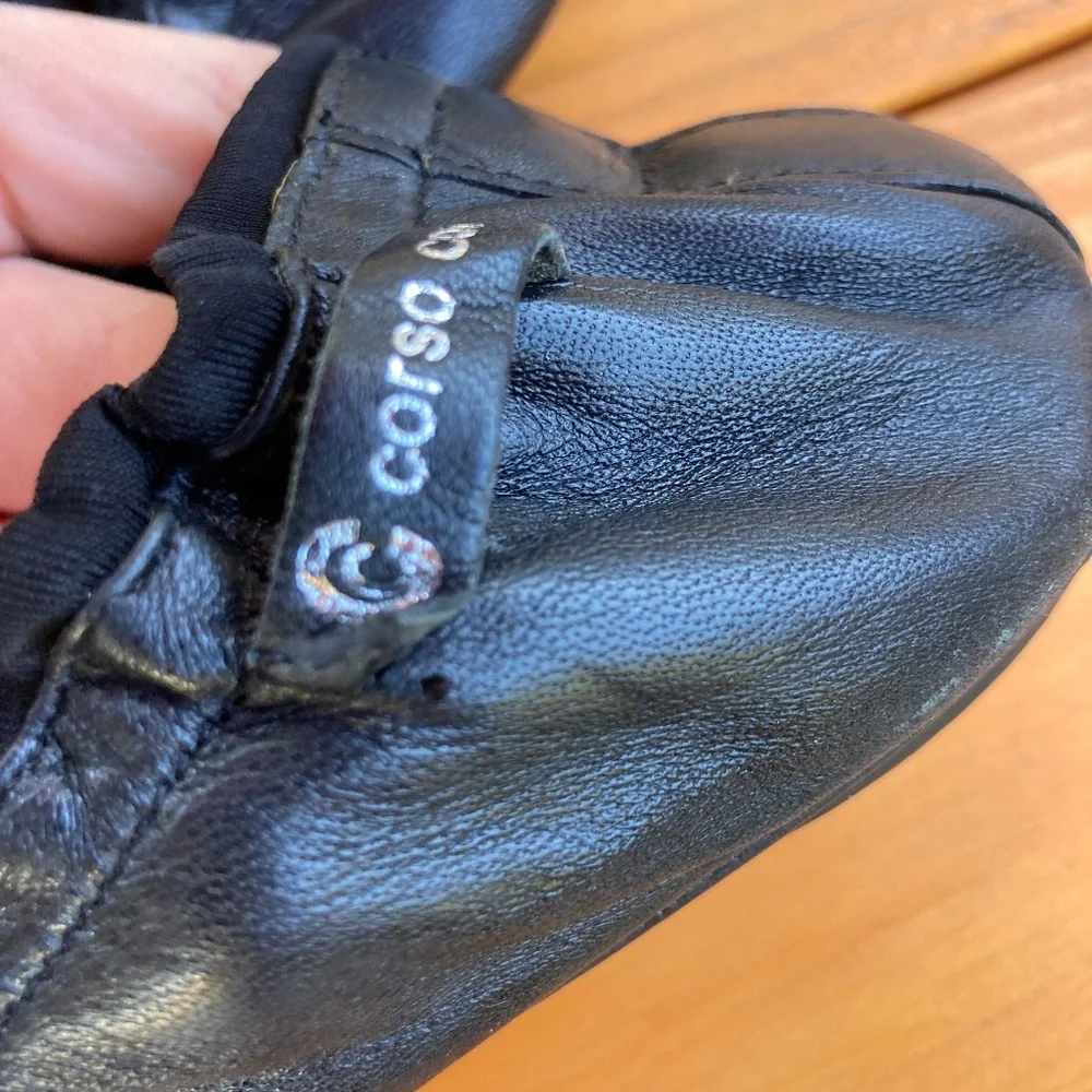 Corso Como Black Leather Ballasox, Possible Size 8-9, Foldable